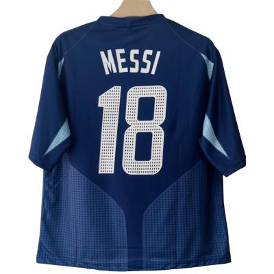 Argentina 2004-2005 away football jersey with the number "18" Lionel Messi