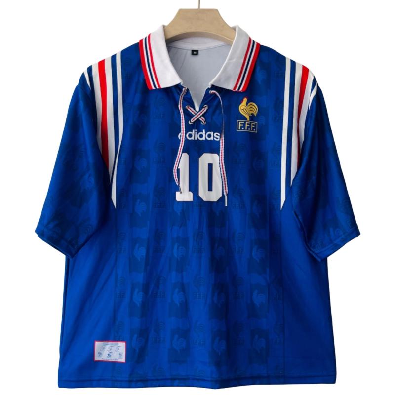 France 1996 home football jersey with the number 10 Zinedine Zidane