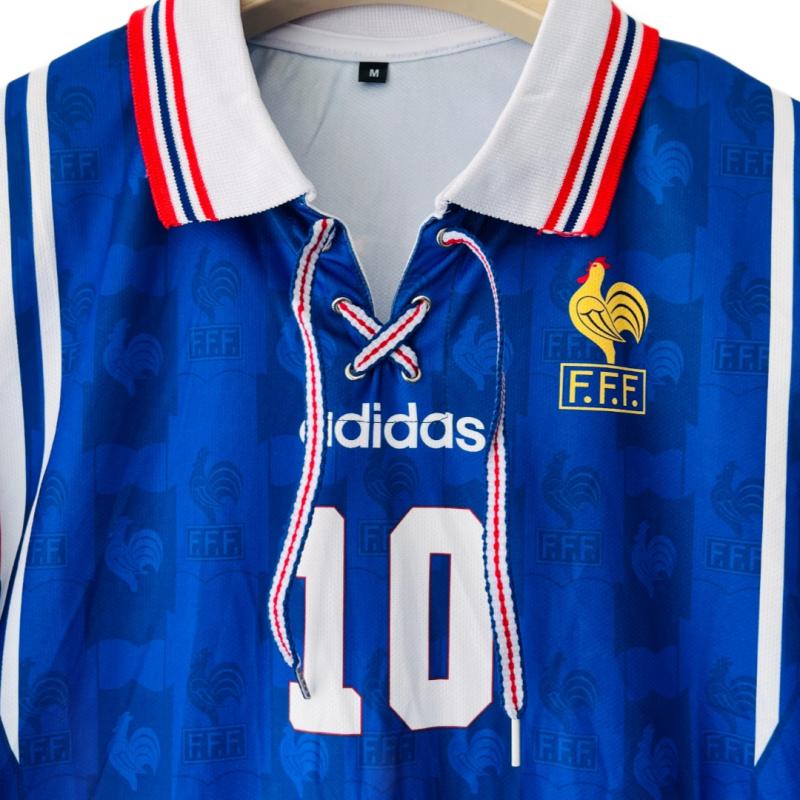 France 1996 home football jersey with the number 10 Zinedine Zidane